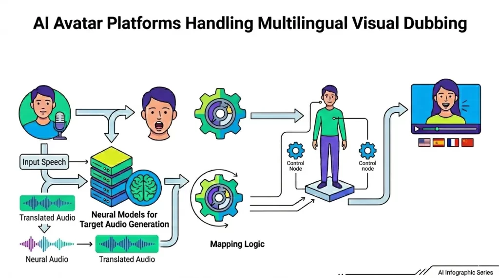 How AI Avatar Platforms Handle Multilingual Visual Dubbing?