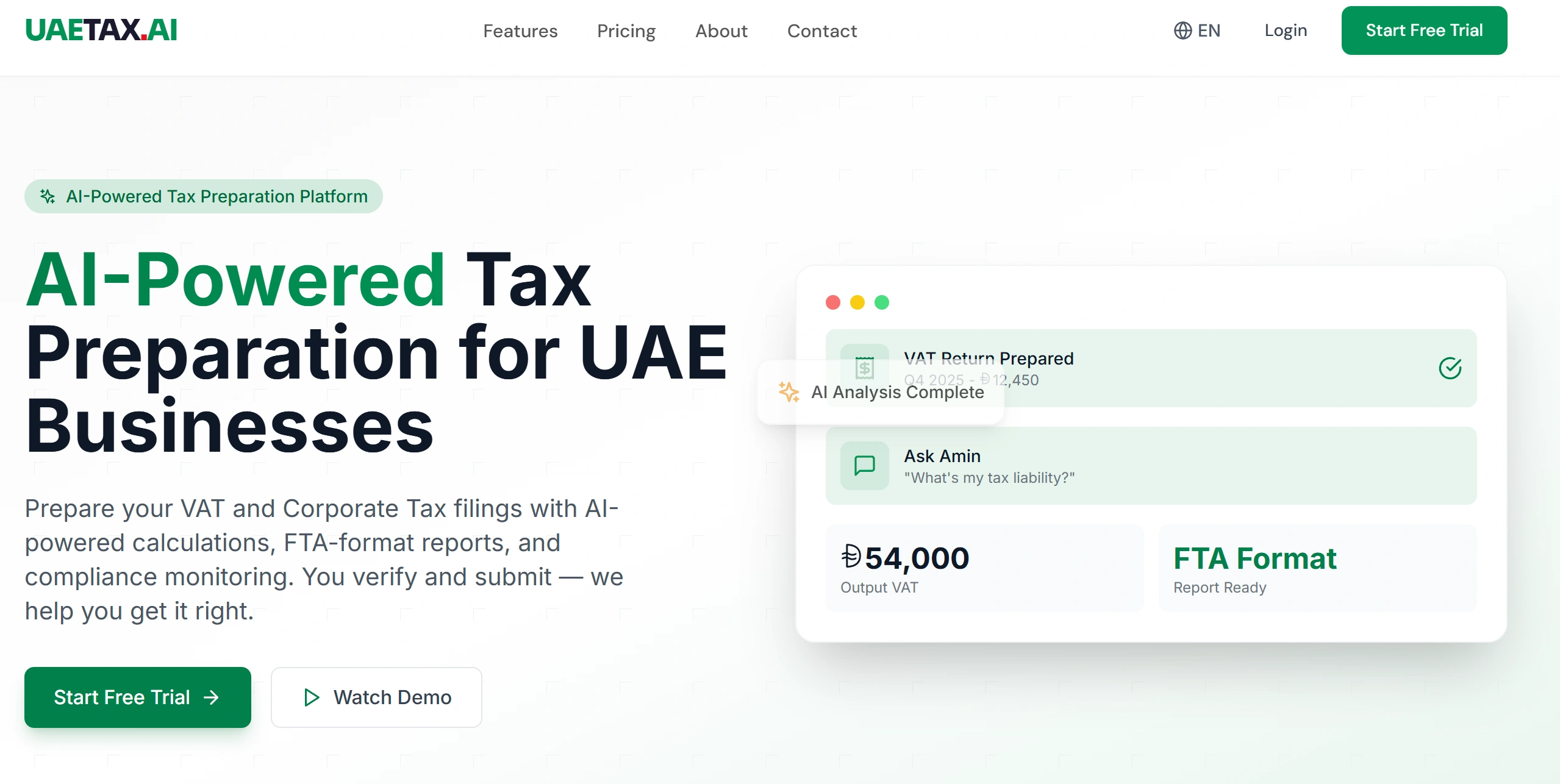 develop custom AI tax platform for UAE