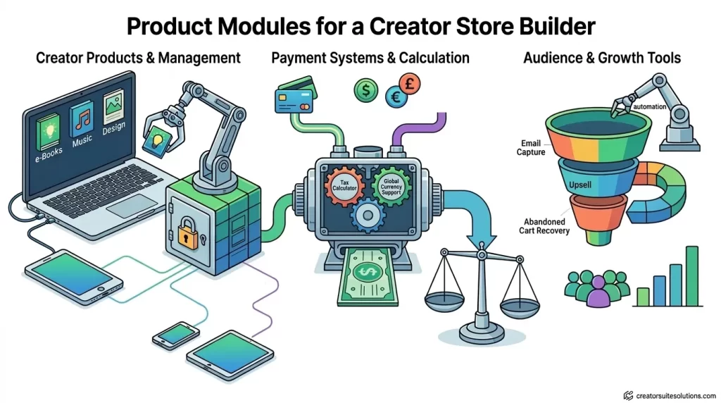 Product Modules Needed in a Creator Store Builder