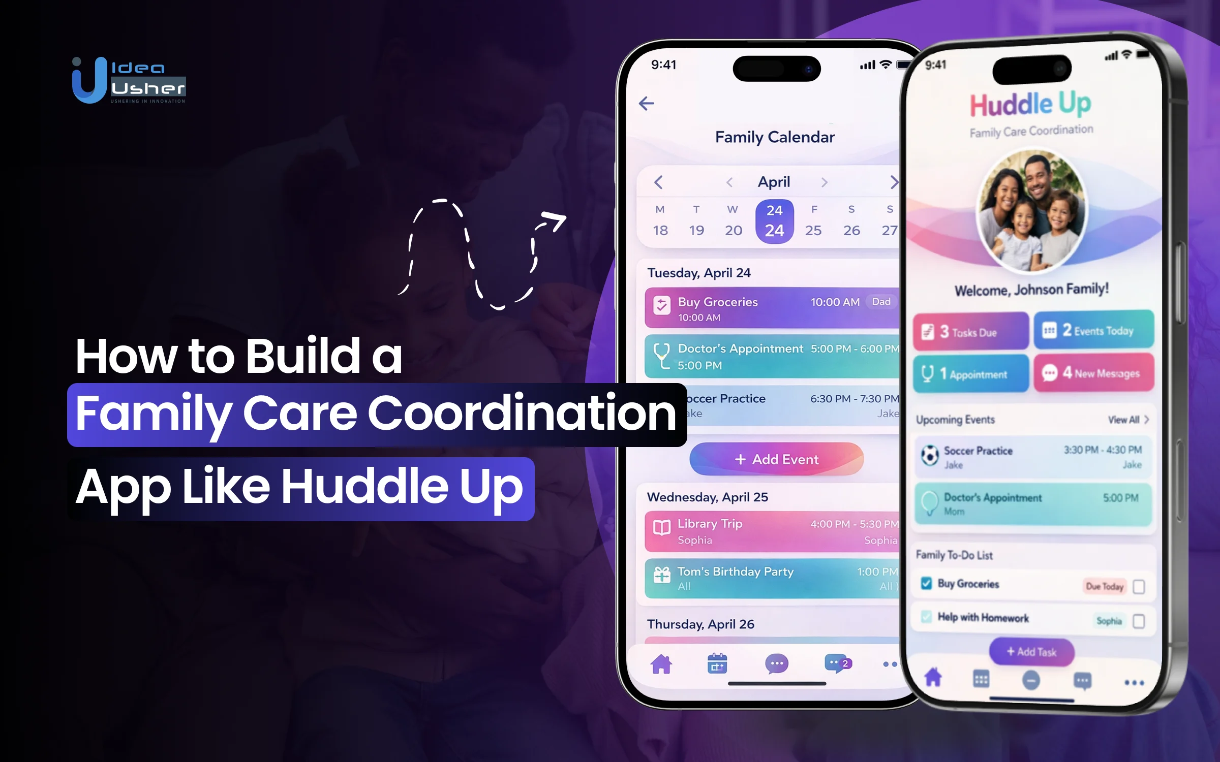 Huddle Up like family care coordination app development