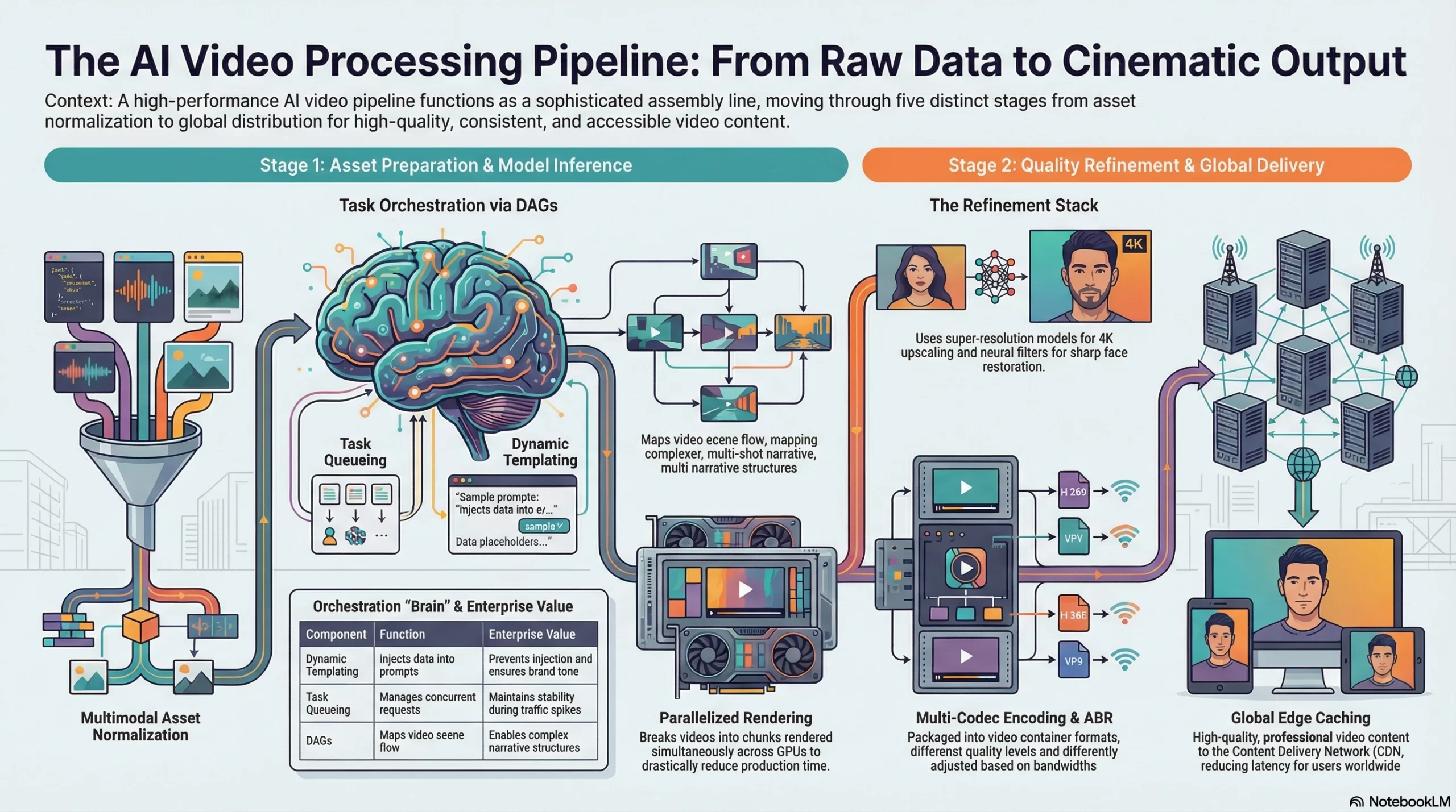 pipeline of AI video infrastructure architecture