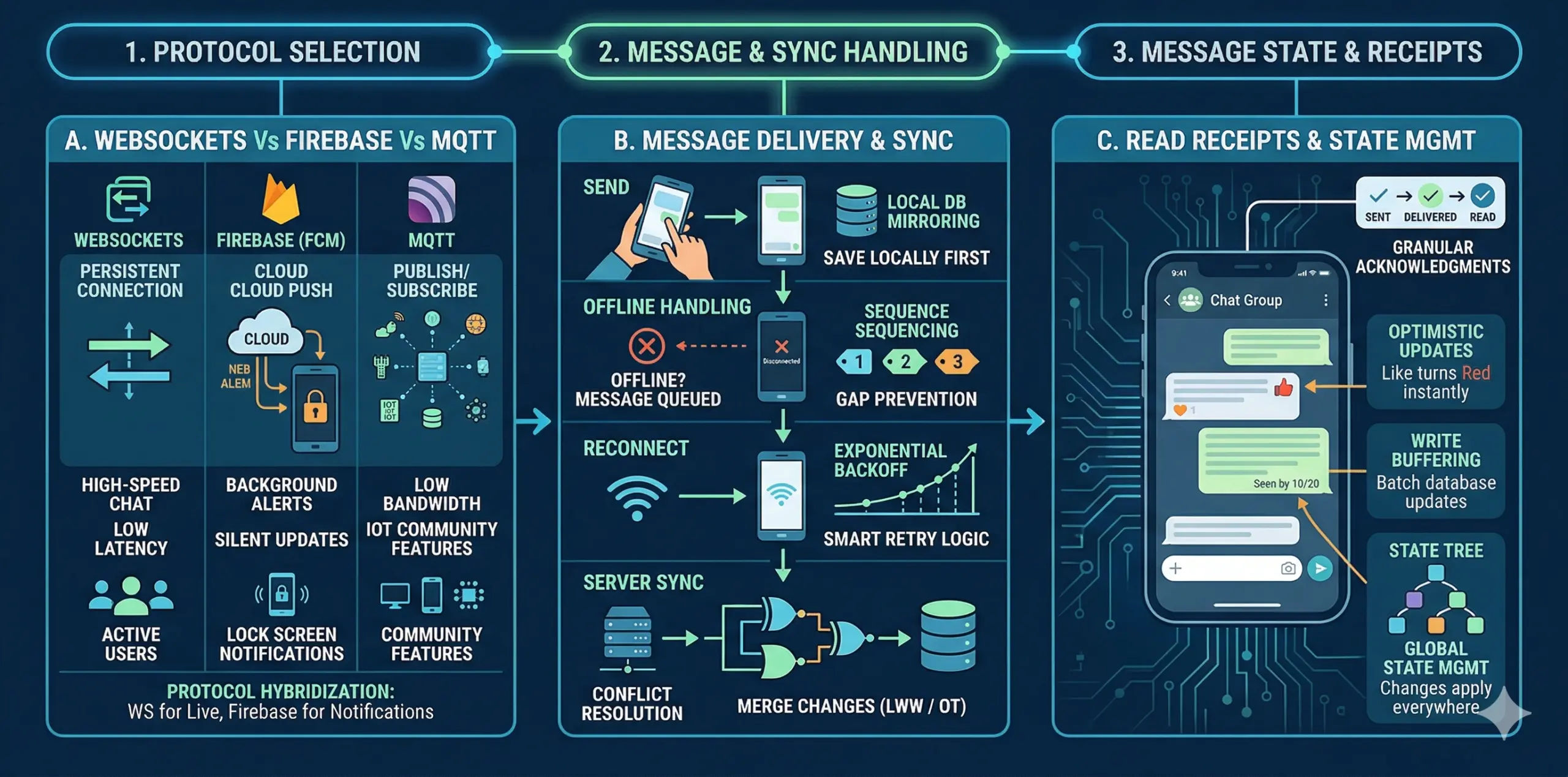 real time messaging tech stacks of apps like BAND