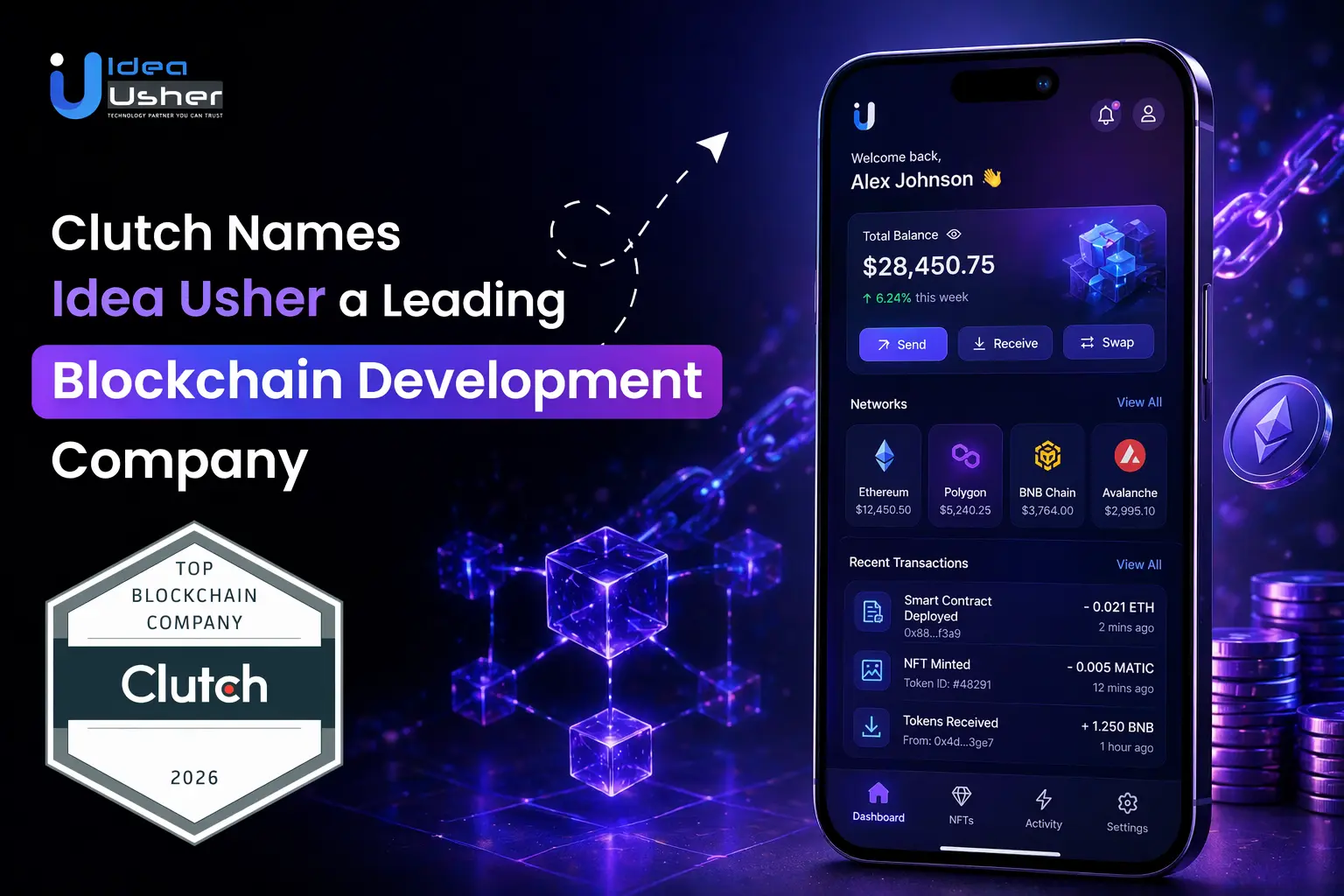 Clutch Names Idea Usher a Leading Blockchain Development Company