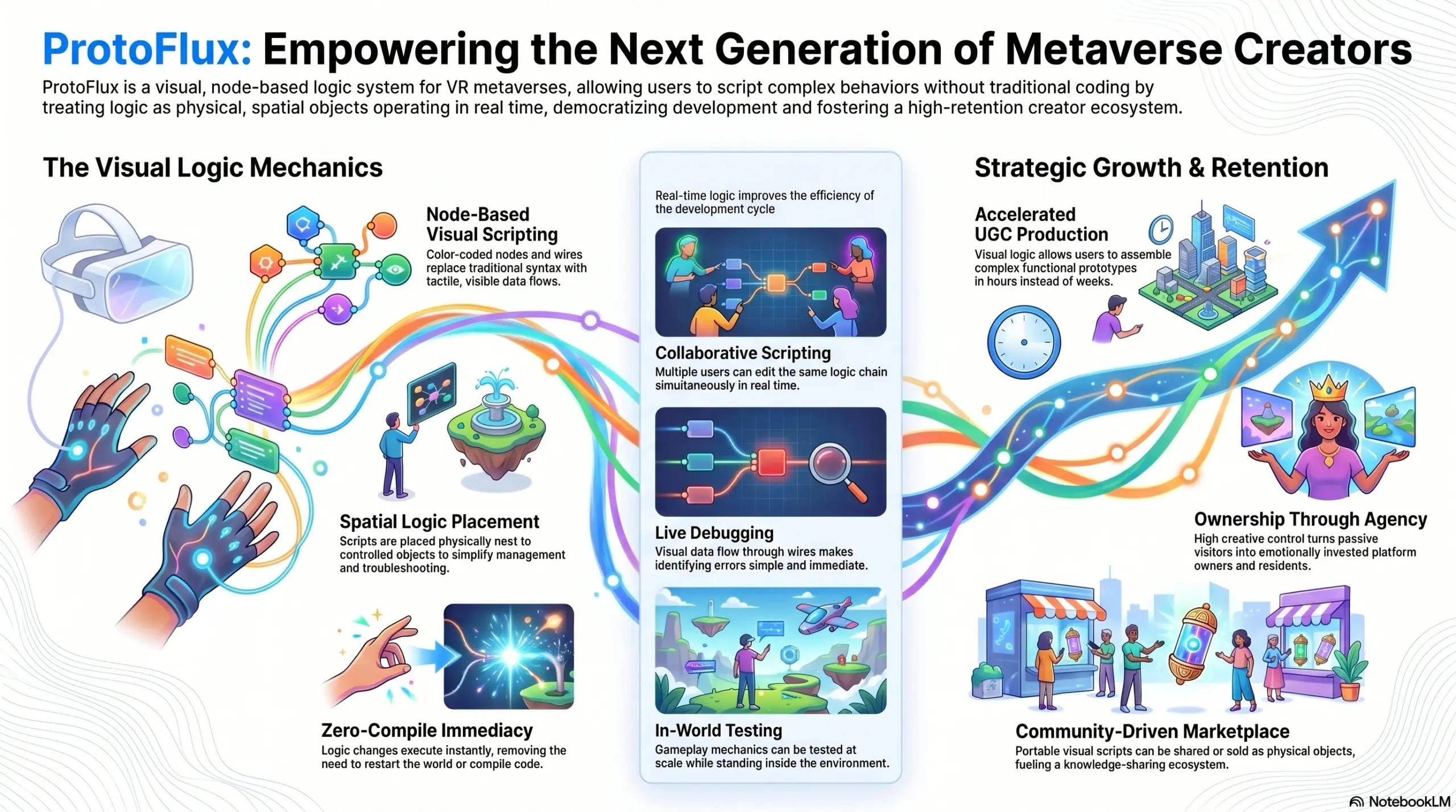 role of protoflux in Resonite like vr metaverse platform