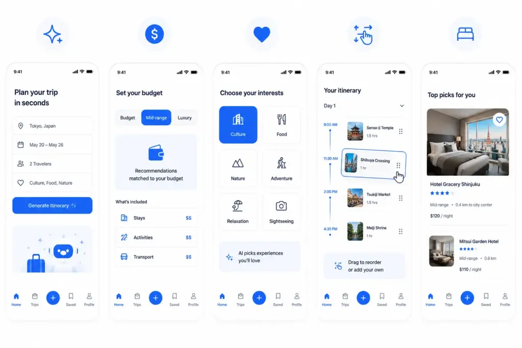 Key Features Behind AI Itinerary App Like Wonderplan 