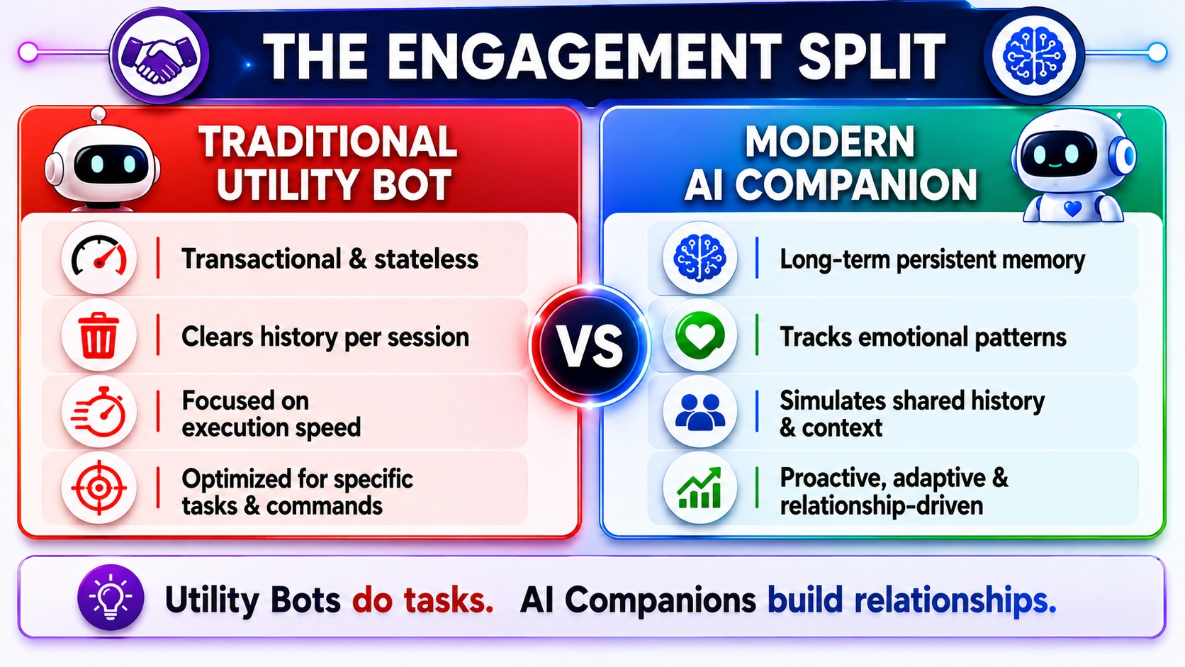 difference between traditional AI bot and AI companion
