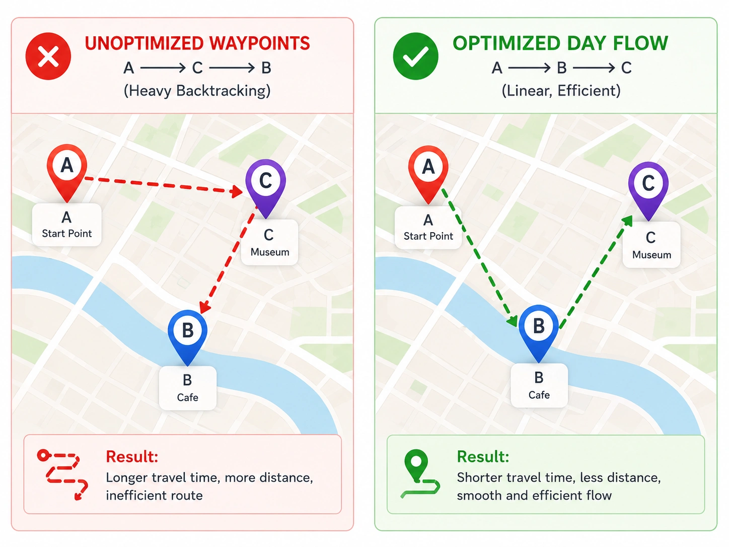 route optimization planning in AI travel app