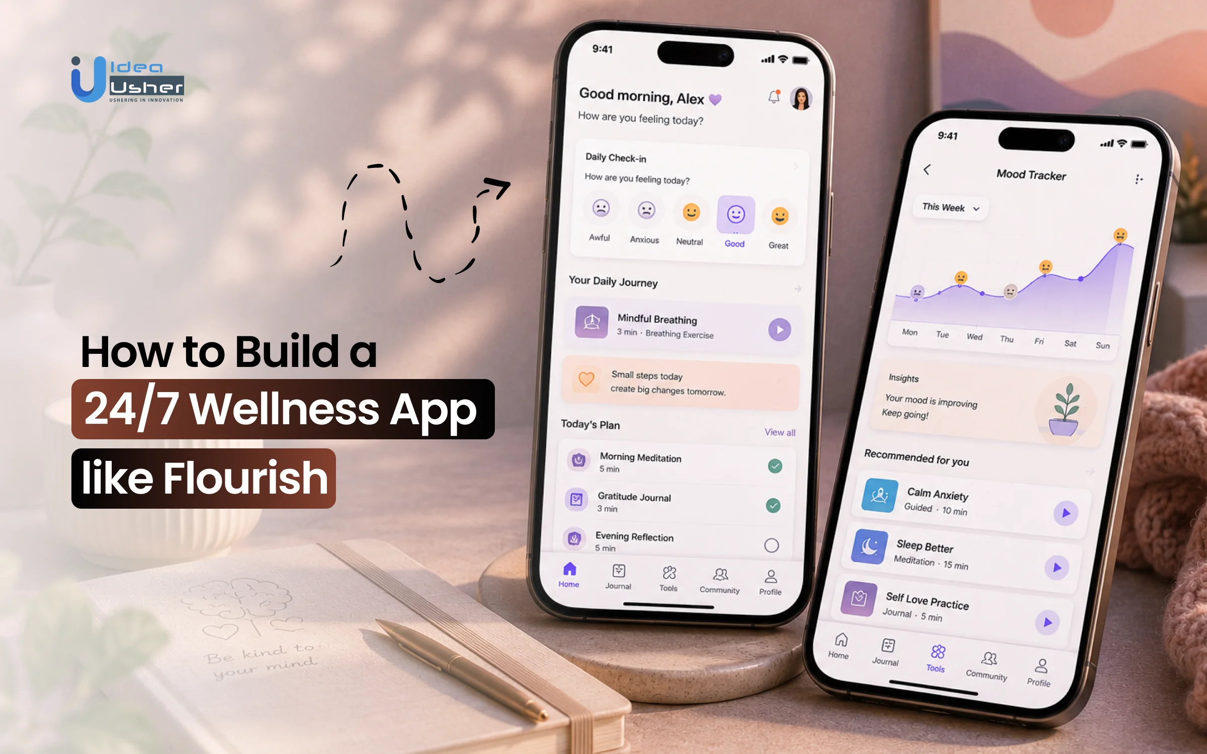 build 24/7 wellness app like Flourish