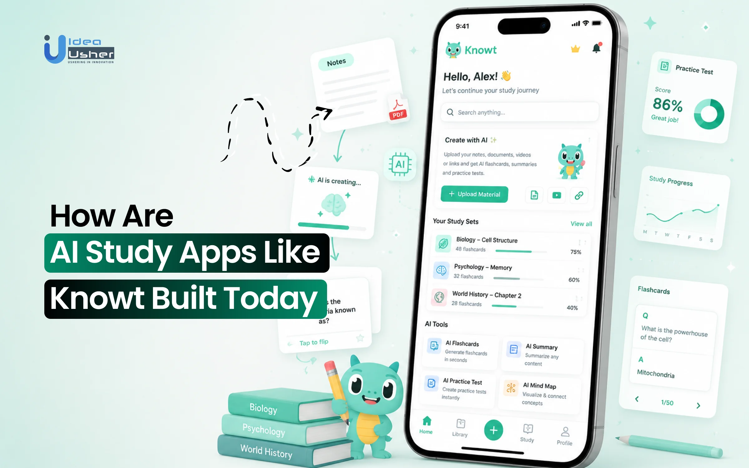 Knowt like AI study app development