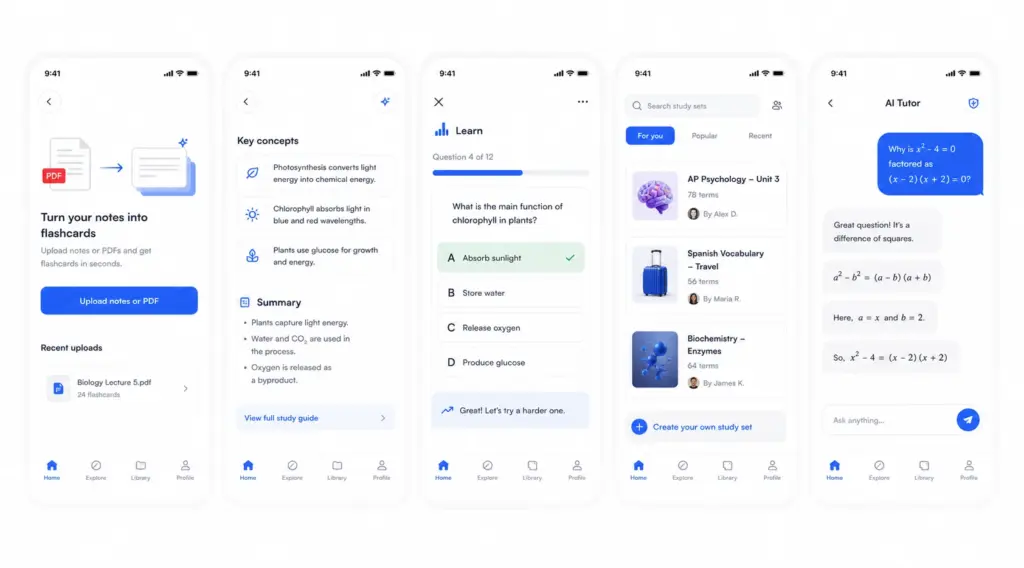 Key Features in AI Learning Apps Like Quizlet