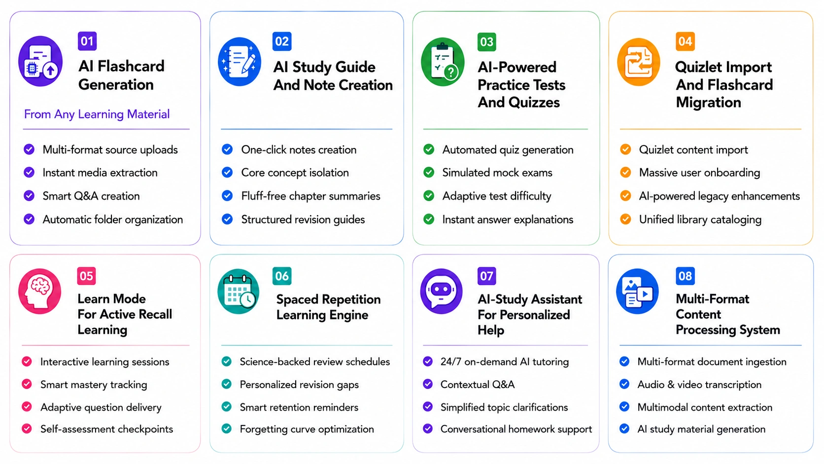 core features of Knowt like AI study app