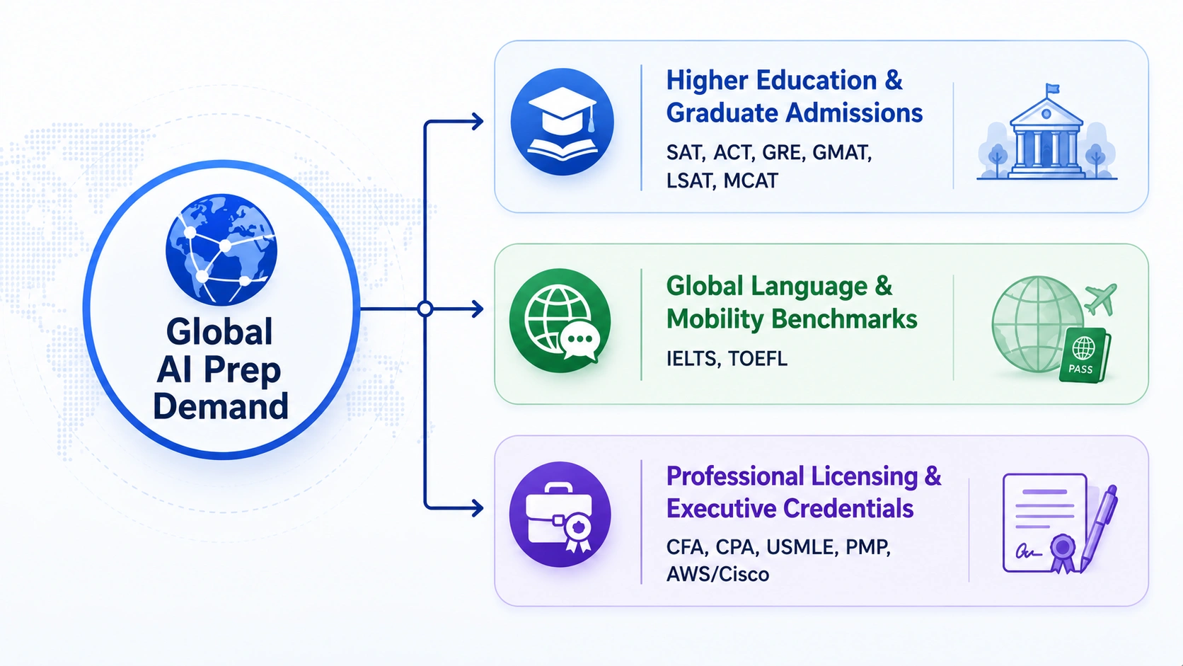 which exams AI exam prep platform support