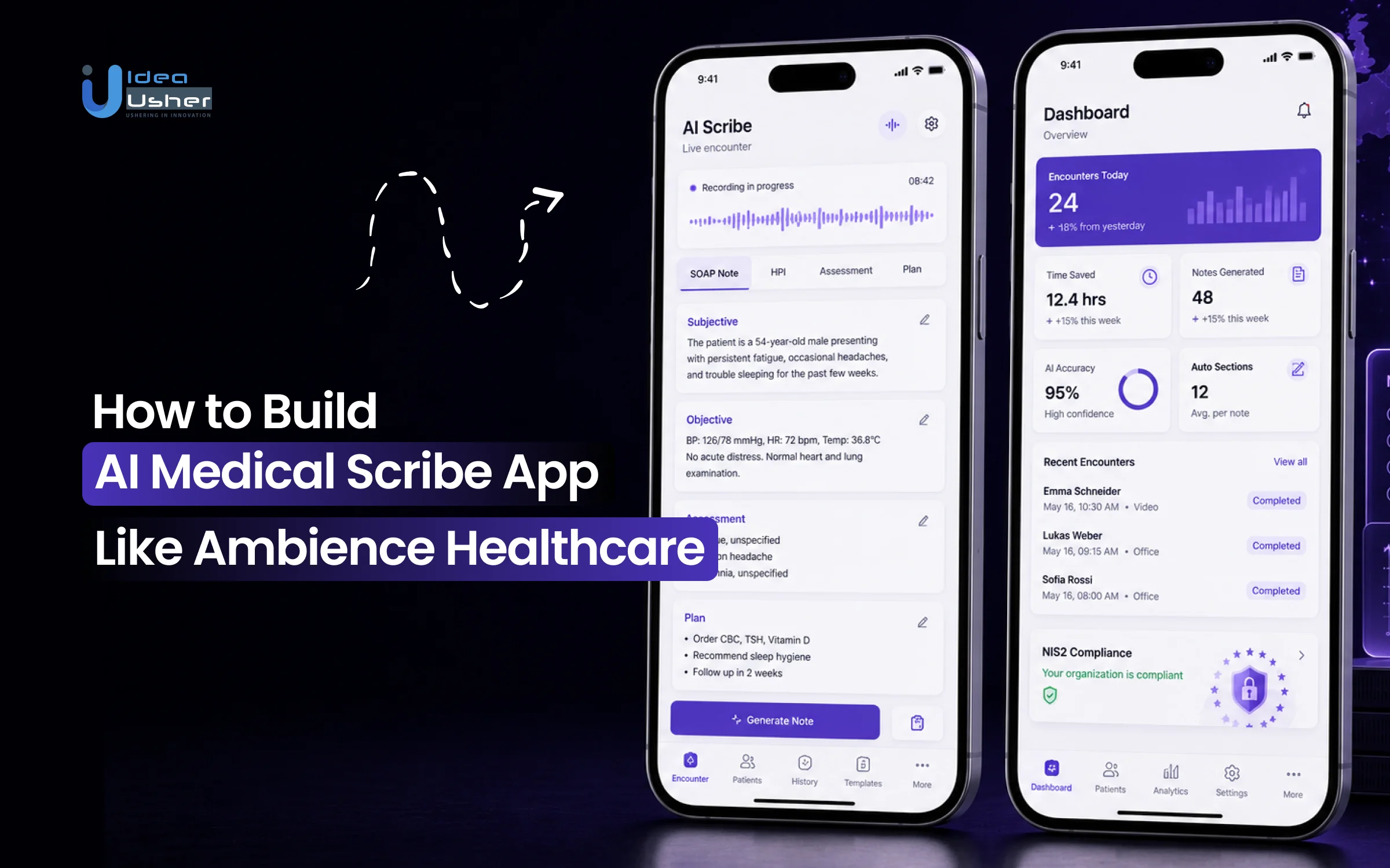 AI medical scribe app like ambience healthcare development