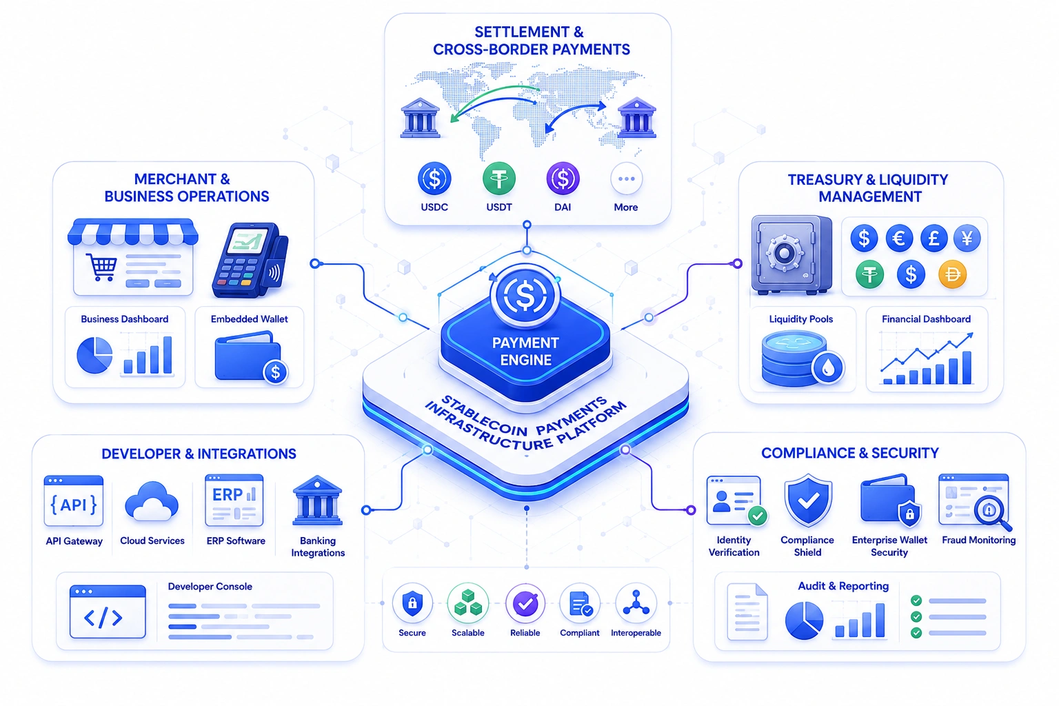 core features of stablecoin payments infrastructure platform