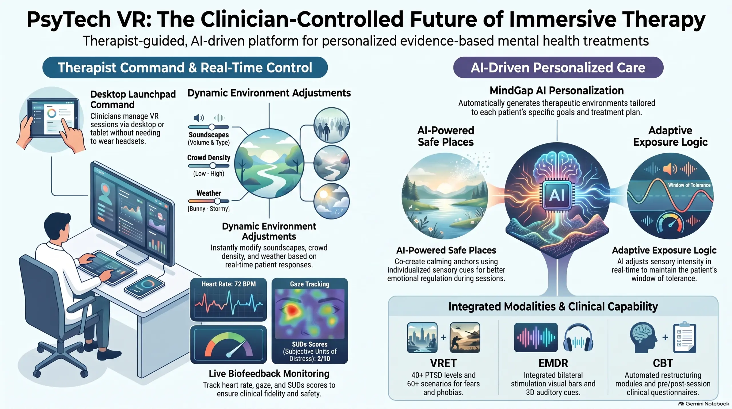 what is clinical VR therapy platform like PsyTech