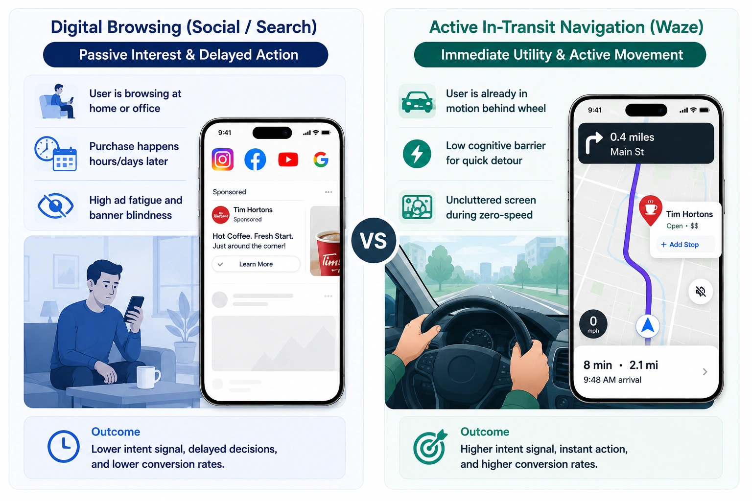active in transit navigation of waze