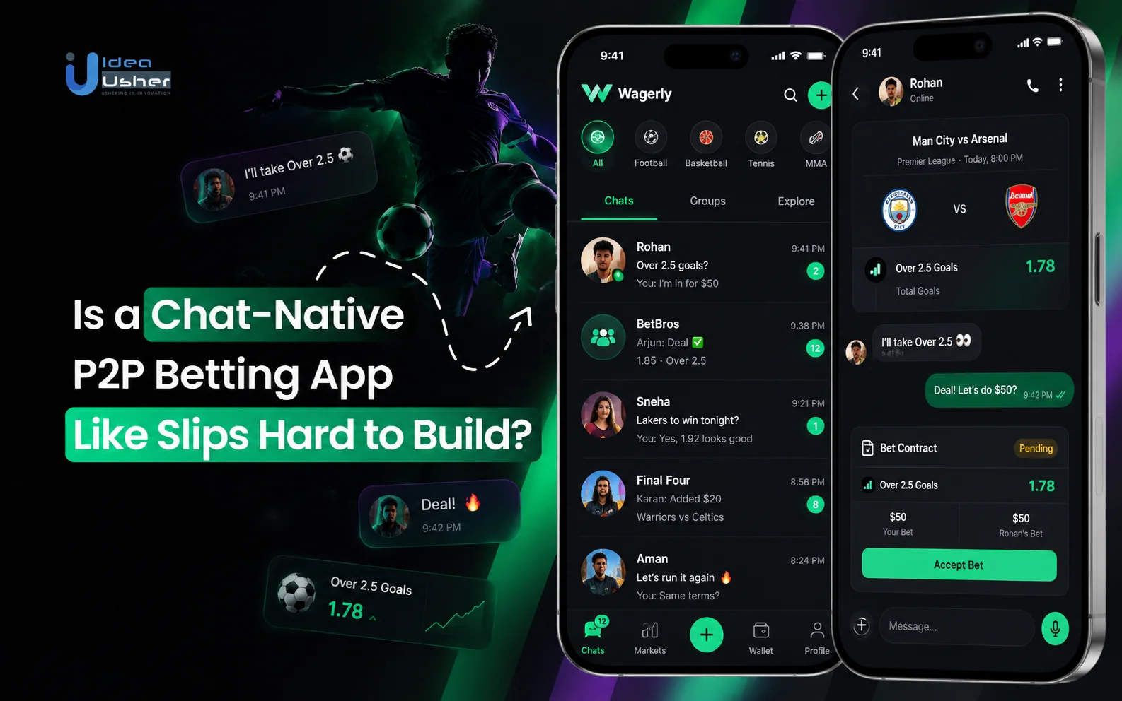 chat-native P2P betting app like Slips development