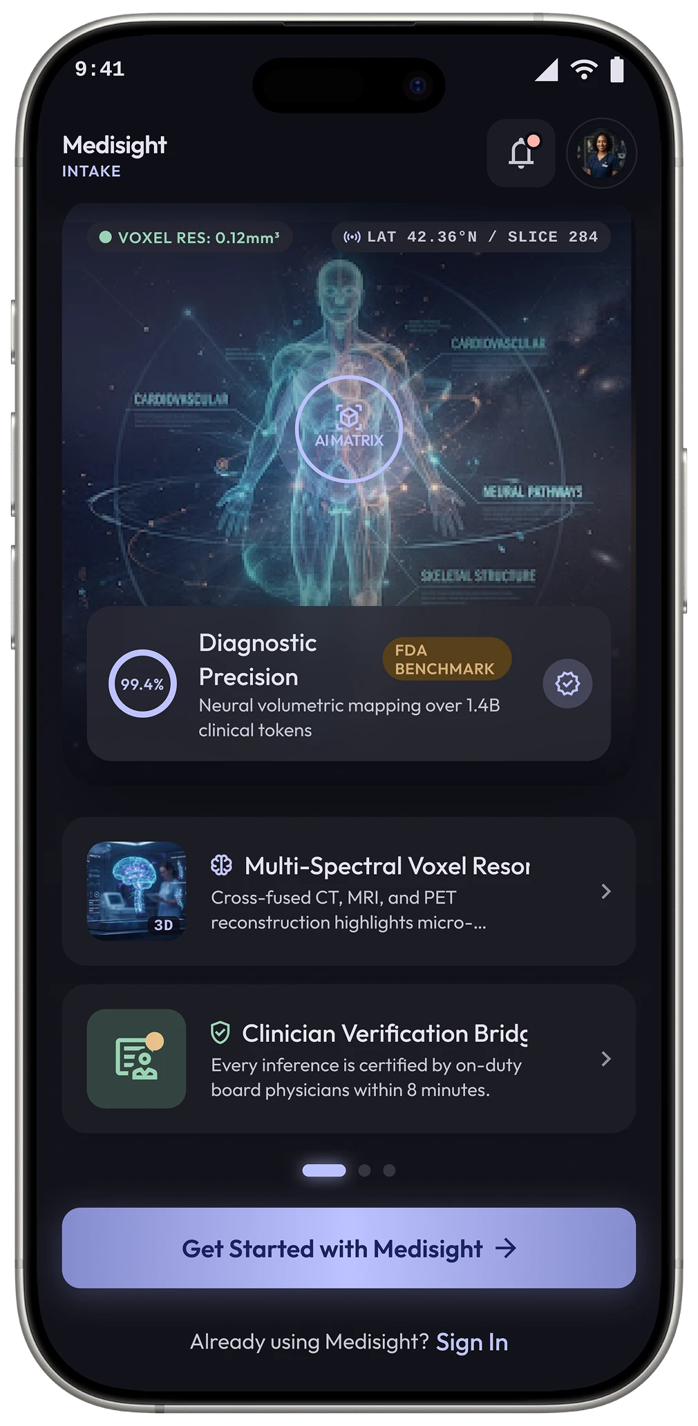 Medisight mobile screen 1