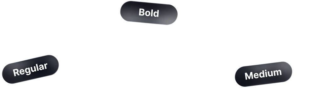 Poppins font weights: Regular, Bold, Medium