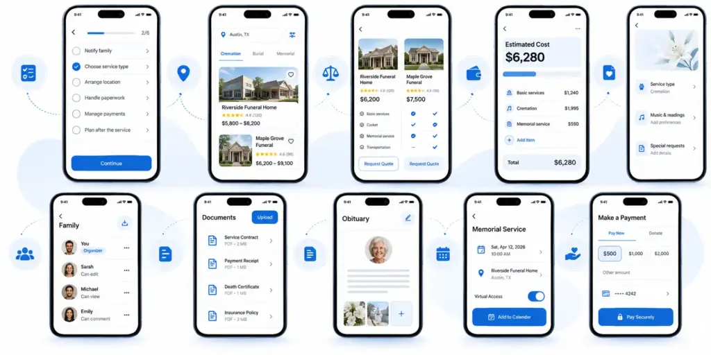 Core Features of a Funeral Planning App